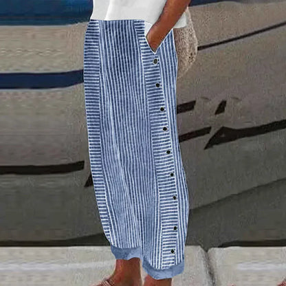 Comfortabele zomerbroek met streeppatroon