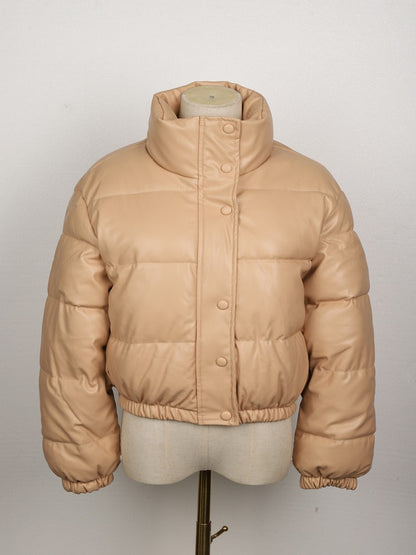 CoolJacket I Leren Puffer Jas Voor Dames
