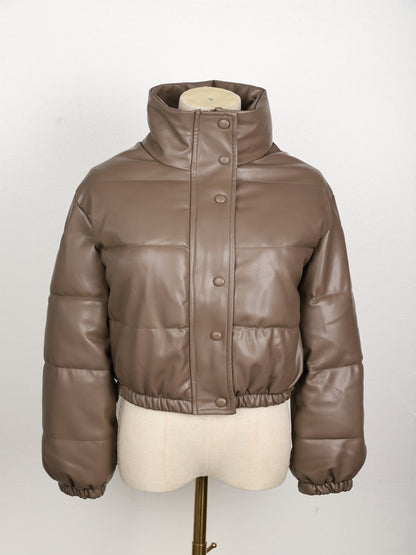 CoolJacket I Leren Puffer Jas Voor Dames