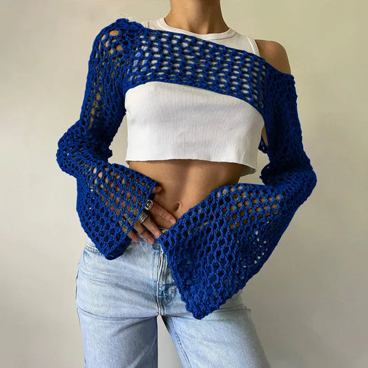Mesh crop top voor dames