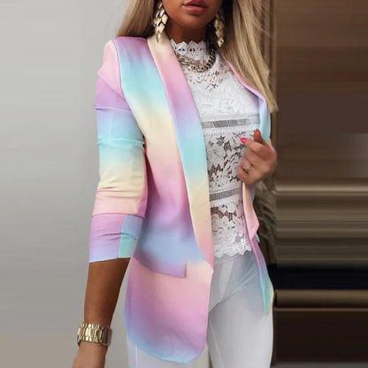 Thanea dames blazer met lange mouwen in tie dye