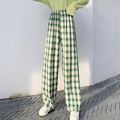 Paola broek - Geruite damesbroek met hoge taille voor een trendy, casual look