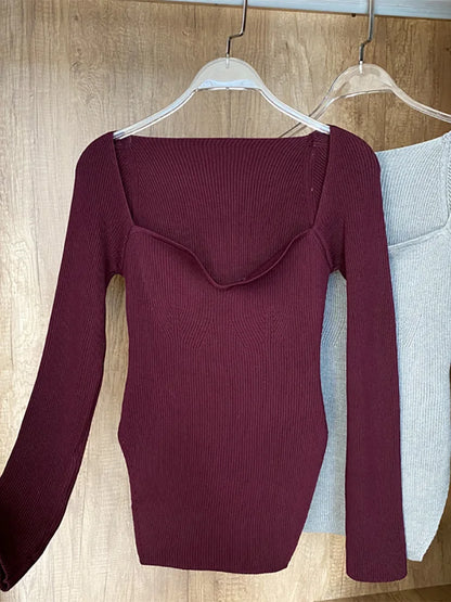 Stretchy gebreide top voor dames