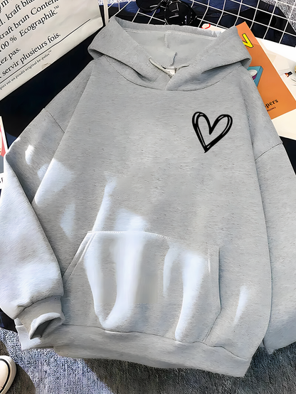 Sharon | Hoodie met hartjesprint voor dames