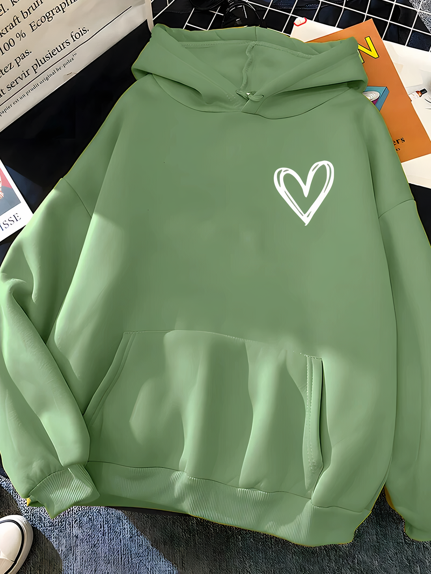 Sharon | Hoodie met hartjesprint voor dames