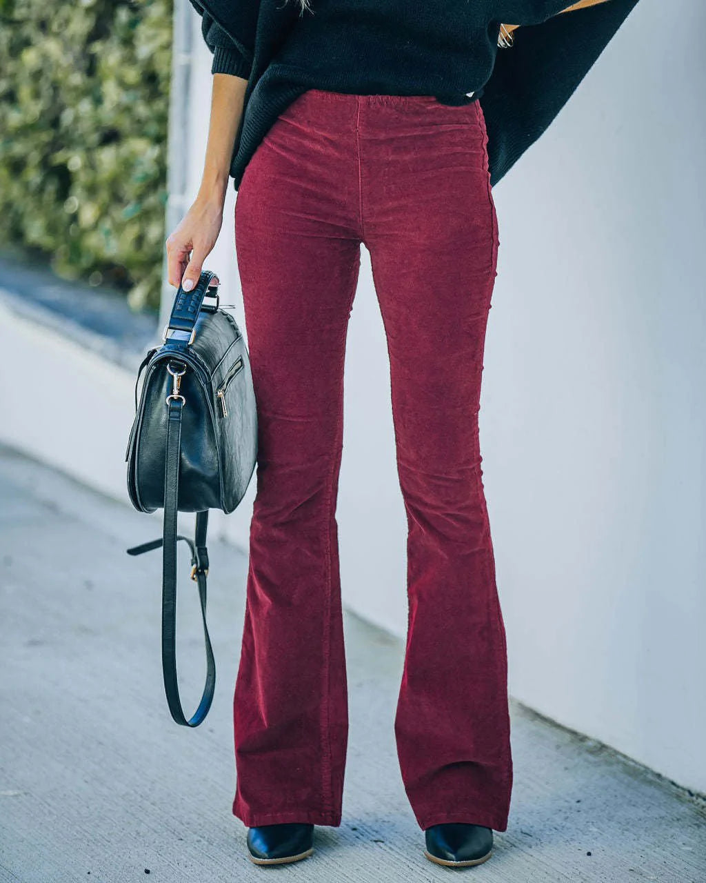 Selena | Flared Corduroy Broek | Retro Stijl | Comfortabele Blend