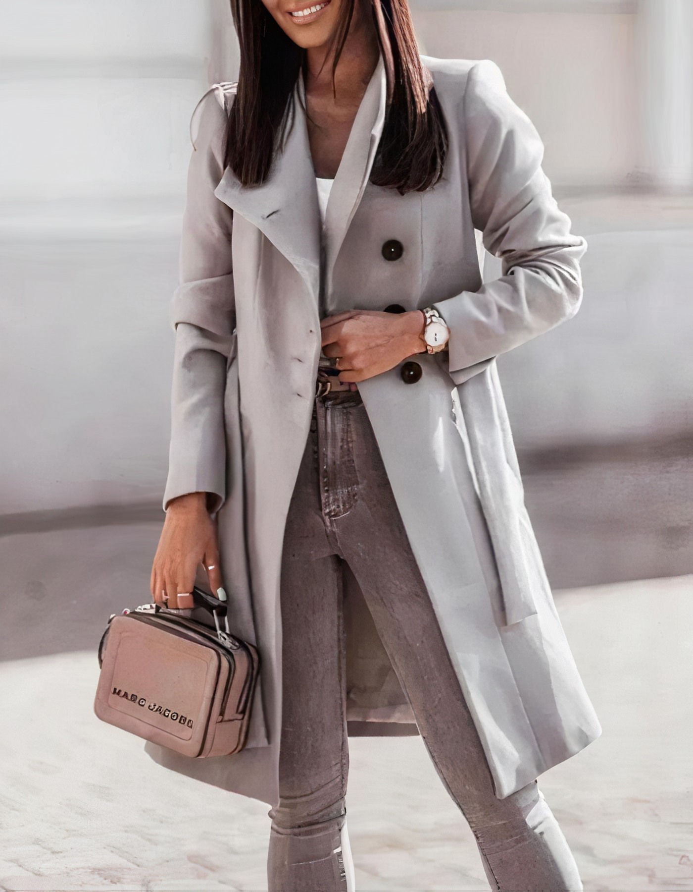 Chique trenchcoat met riem - Simone