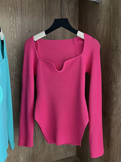 Stretchy gebreide top voor dames