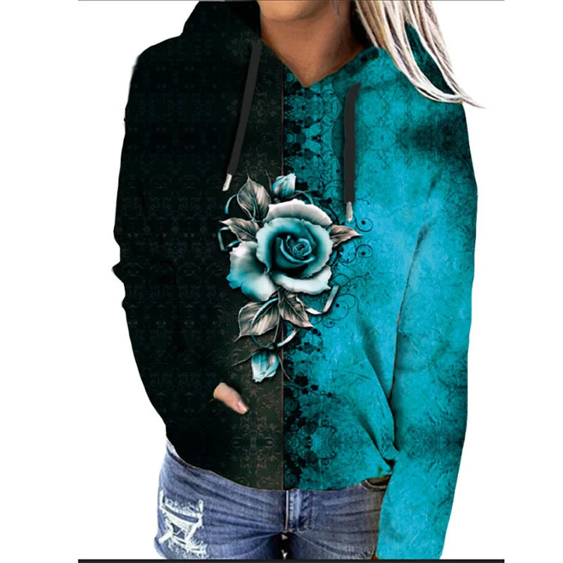 Sharon | Oversized hoodie met bloemenprint - ideaal voor herfst/winter