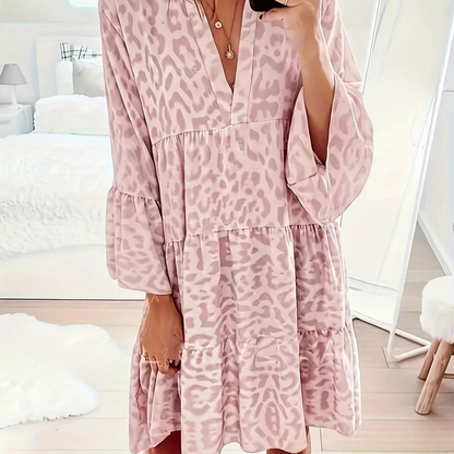Salem Boho Jurk met Luipaardprint voor Dames, Grote Maat