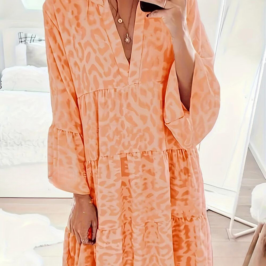 Salem Boho Jurk met Luipaardprint voor Dames, Grote Maat