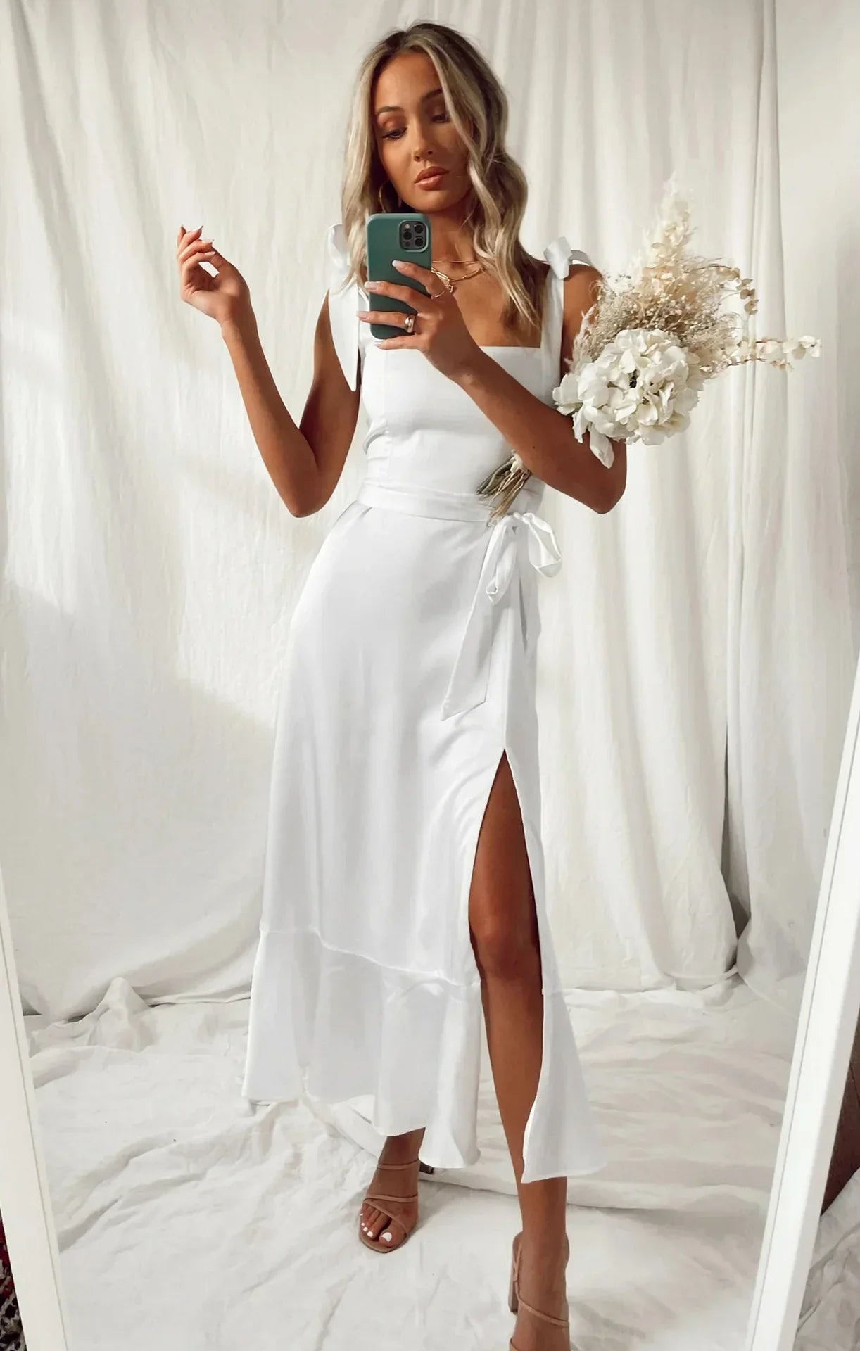 Sallie Dames zomer elegante mode jurk met touw Temperament rok