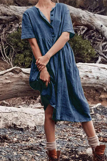 Samantha Effen Patchwork Jurk Met Ohals en Alijn