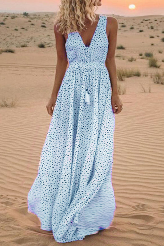 Sariah Vhals patchwork polka dot bohemian trapeze jurken