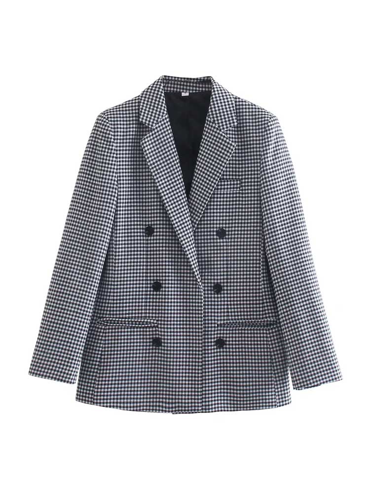 Geruite damesblazer in vintage stijl