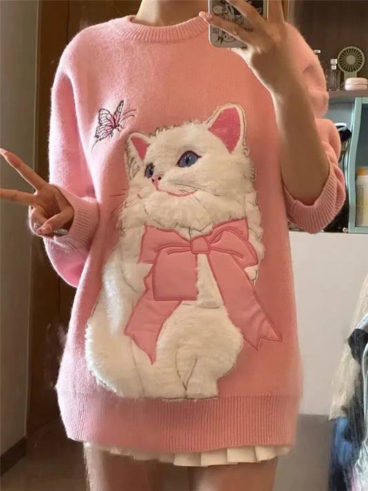 Adelian - Charmante Kattensweater voor Vrouwen