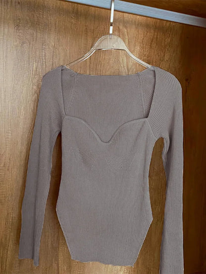 Stretchy gebreide top voor dames