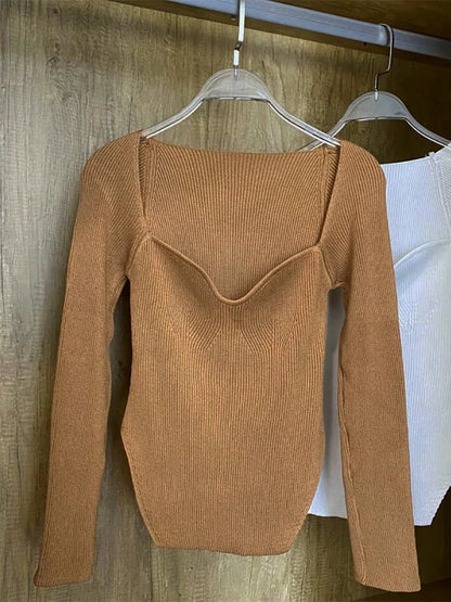 Stretchy gebreide top voor dames