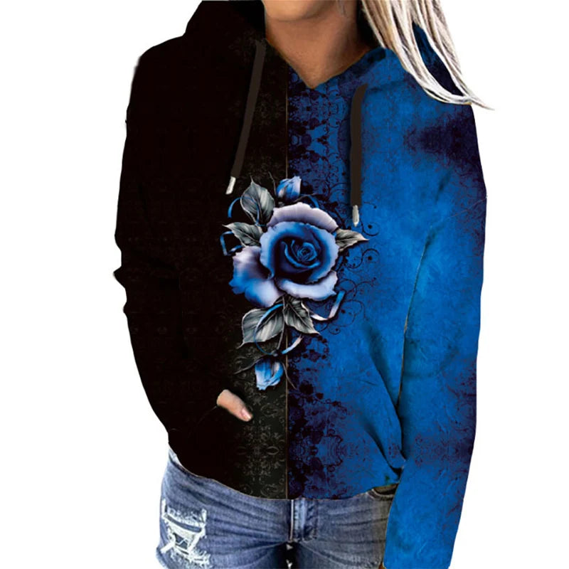 Sharon | Oversized hoodie met bloemenprint - ideaal voor herfst/winter