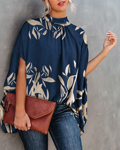 Elegante Loszittende Blouse met Vleermuismouwen voor de Zomer | Casual Mode Streetwear Top