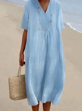 Elegante linnen jurk voor alle zomerse gelegenheden