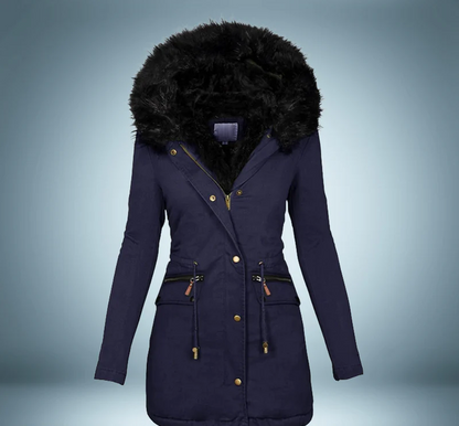 Elegante parka met bontkraag