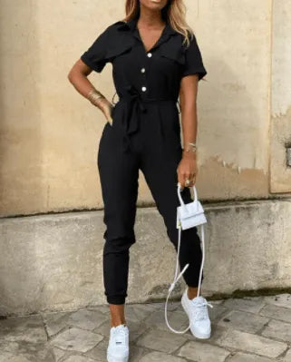 Button Down Jumpsuit - Tijdloos - Zacht Katoen - Perfect voor Elke Gelegenheid