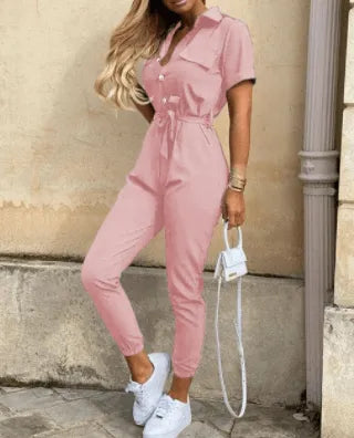 Button Down Jumpsuit - Tijdloos - Zacht Katoen - Perfect voor Elke Gelegenheid