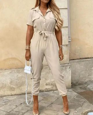 Button Down Jumpsuit - Tijdloos - Zacht Katoen - Perfect voor Elke Gelegenheid