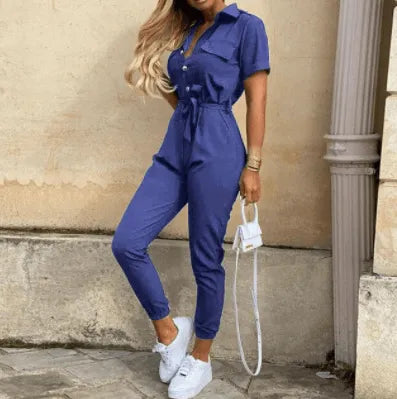 Button Down Jumpsuit - Tijdloos - Zacht Katoen - Perfect voor Elke Gelegenheid