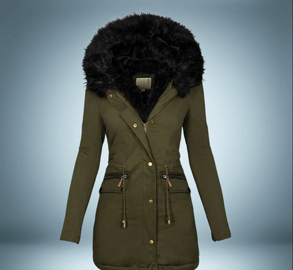 Elegante parka met bontkraag