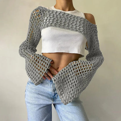 Mesh crop top voor dames
