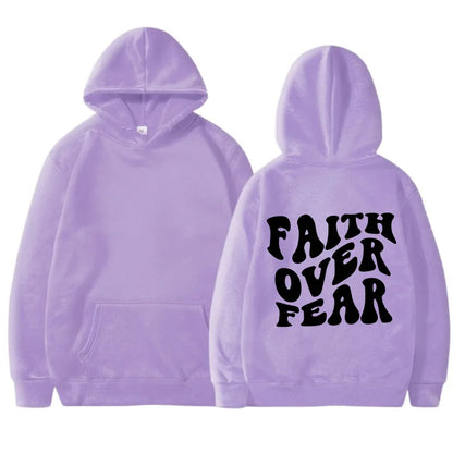 Sarah - Hoodie met opschrift "Geloof over angst