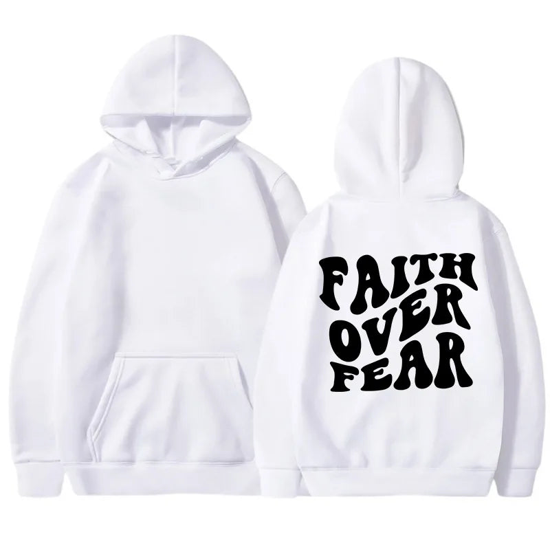 Sarah - Hoodie met opschrift "Geloof over angst