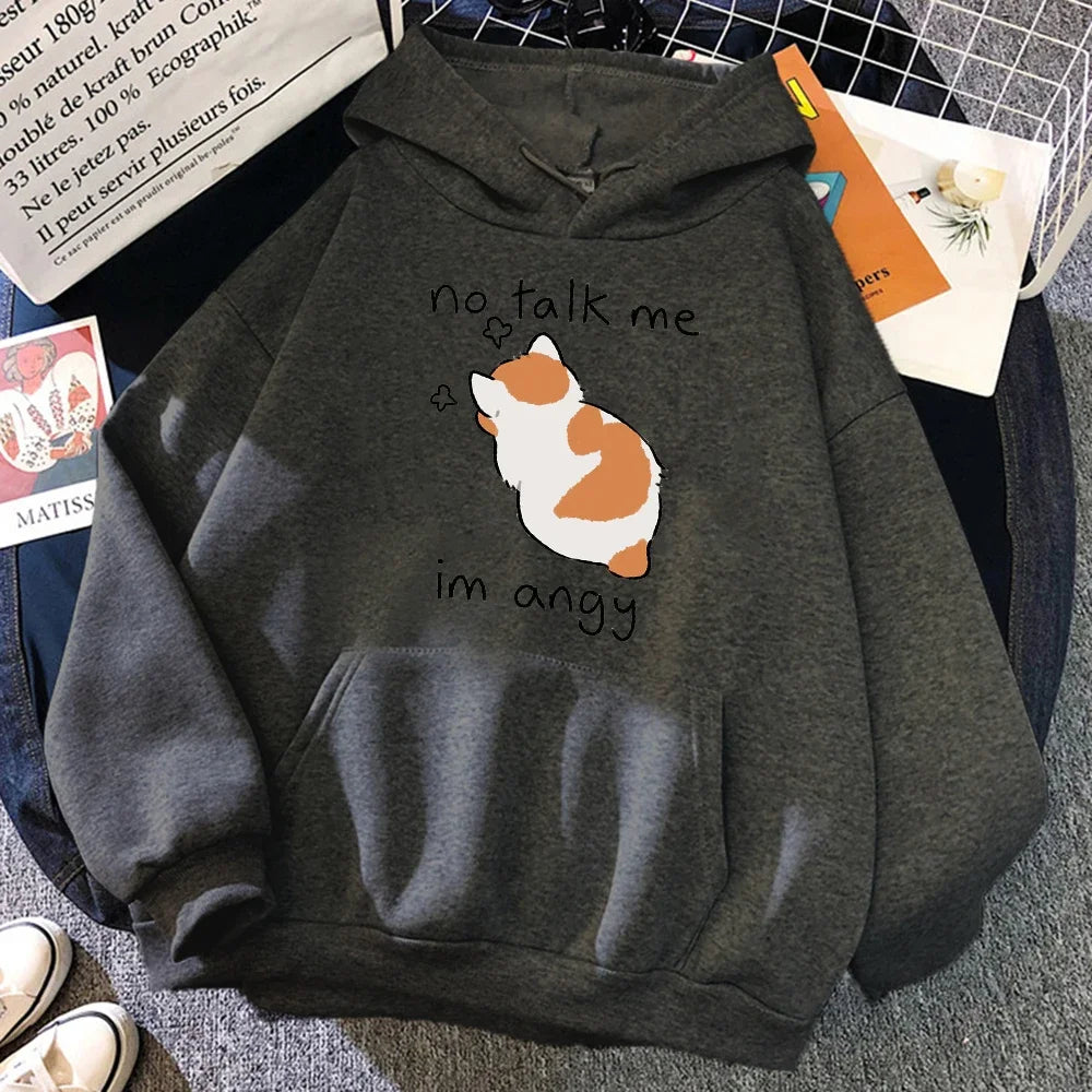 Grethe - Grote hoodie met kattenprint voor dames