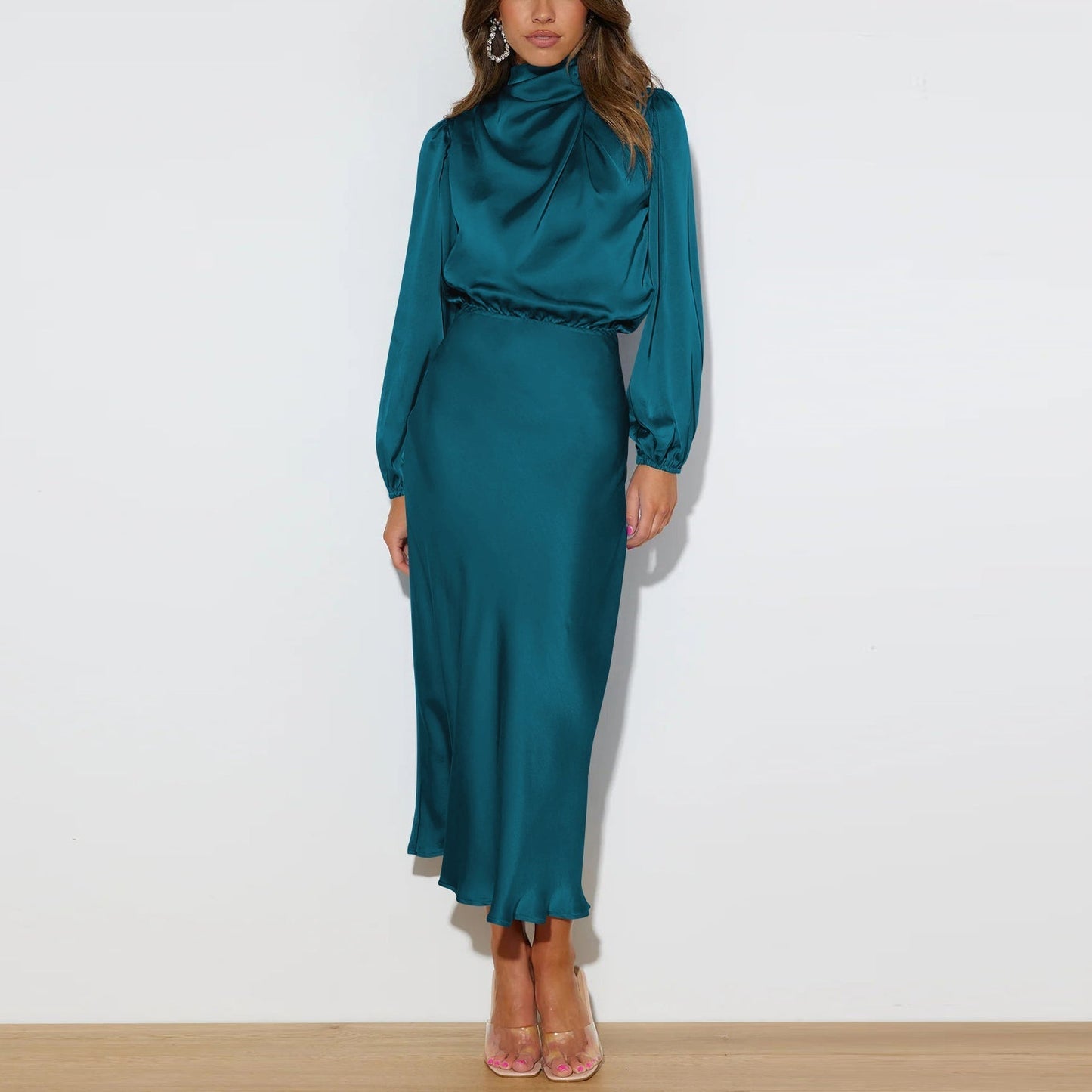 Audra Elegante jurk met lange mouwen