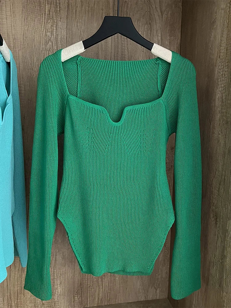 Stretchy gebreide top voor dames