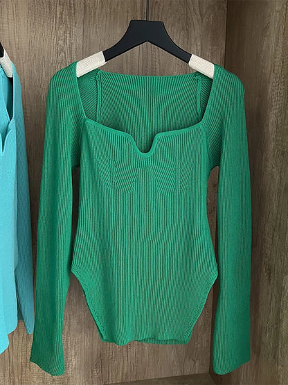 Stretchy gebreide top voor dames