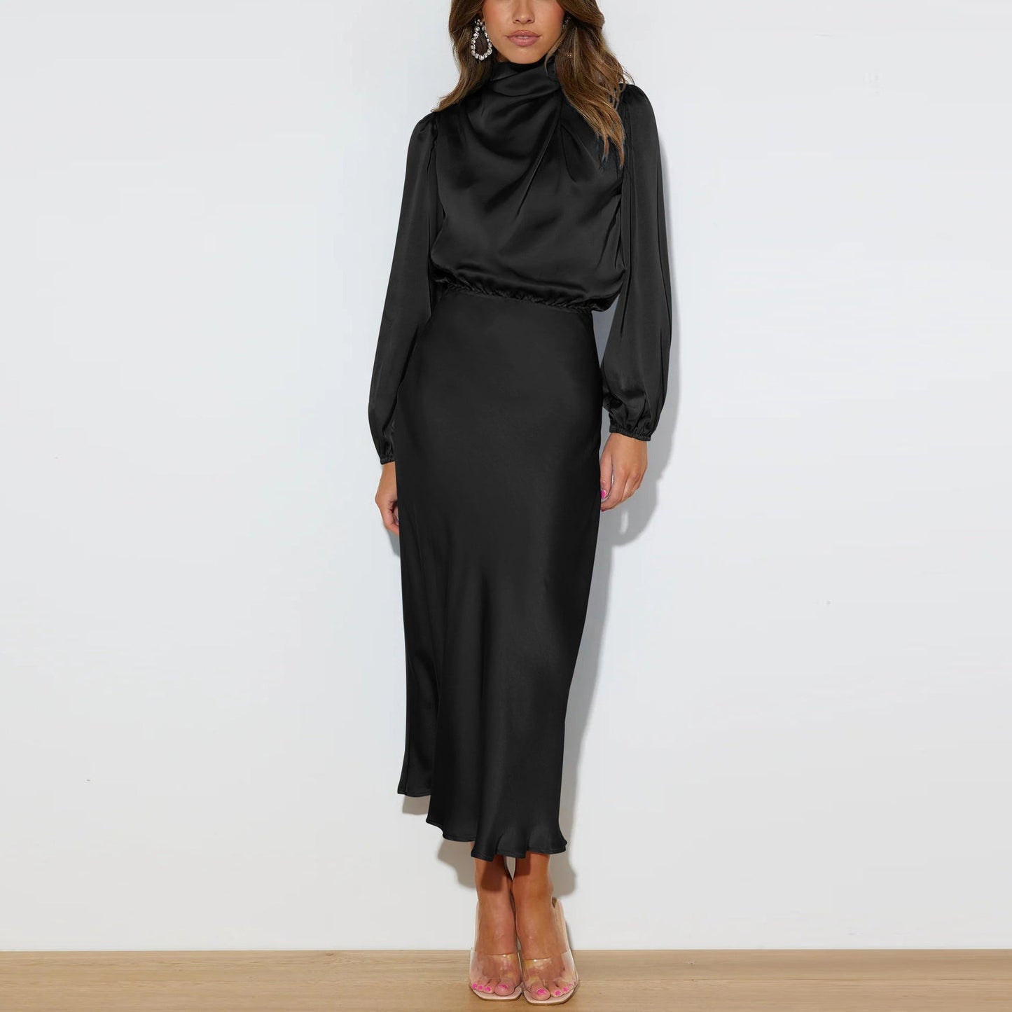Audra Elegante jurk met lange mouwen