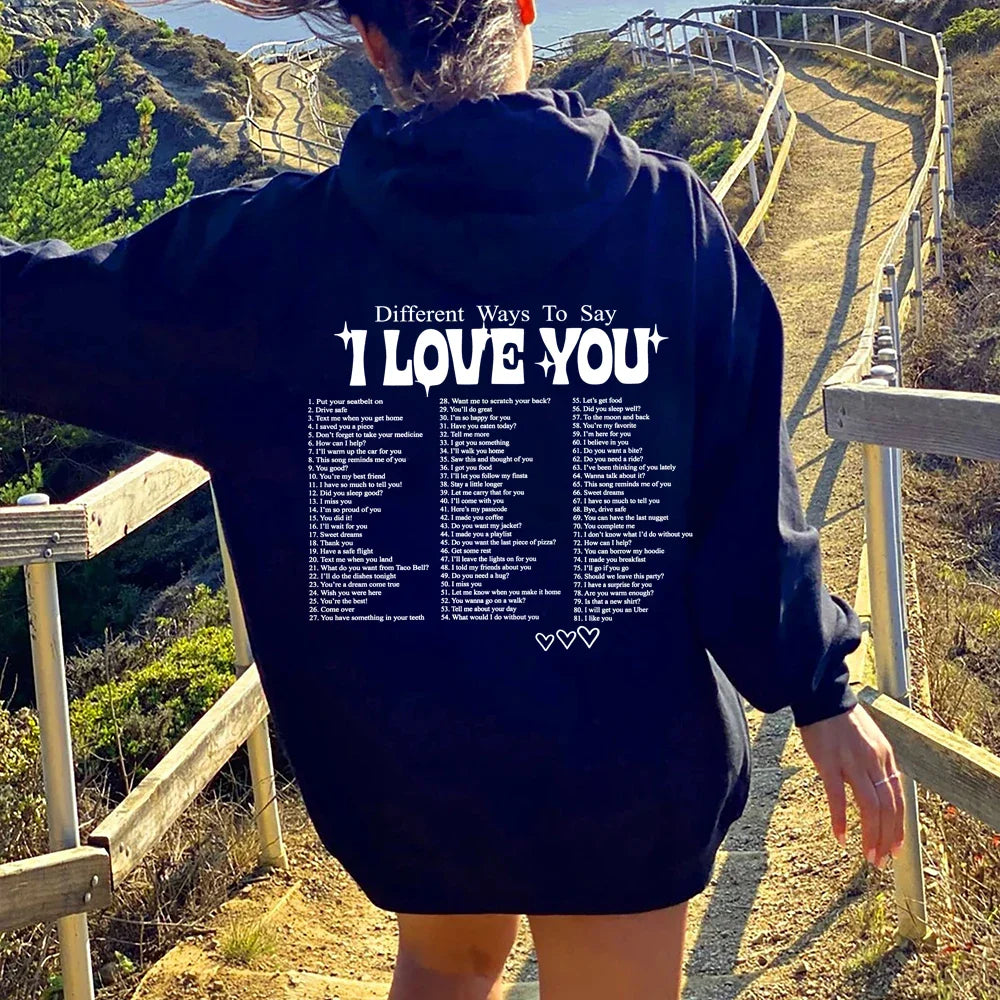 Clara - Hoodie met "I Love You" slogan in verschillende talen