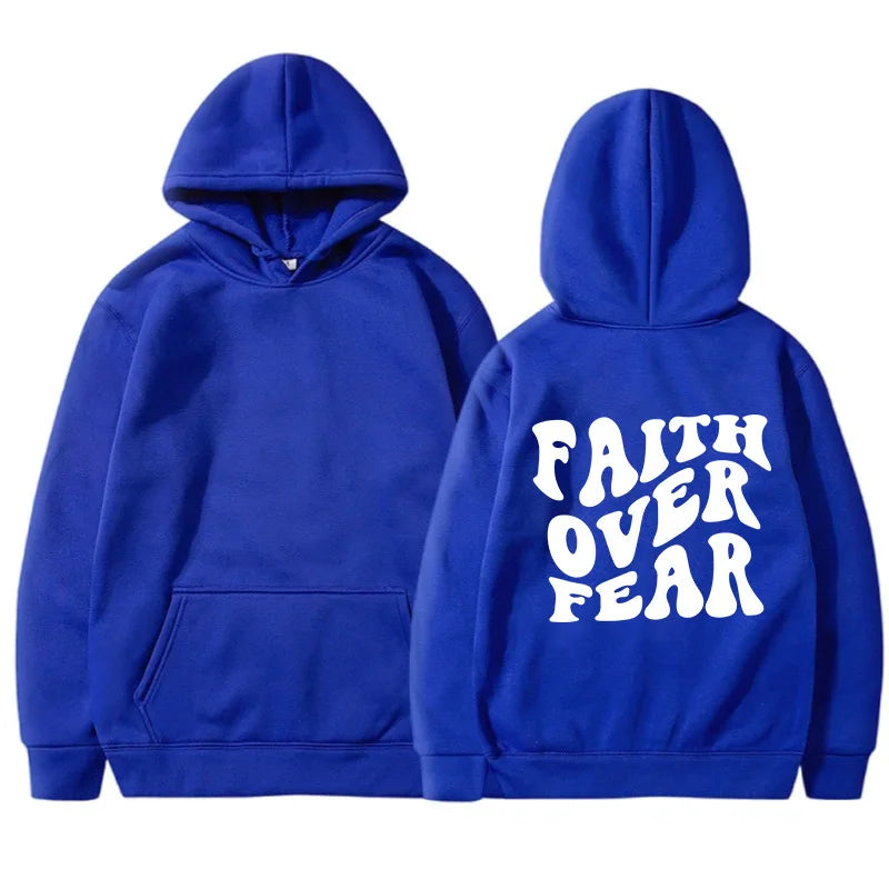 Sarah - Hoodie met opschrift "Geloof over angst