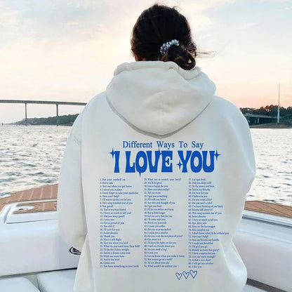 Clara - Hoodie met "I Love You" slogan in verschillende talen