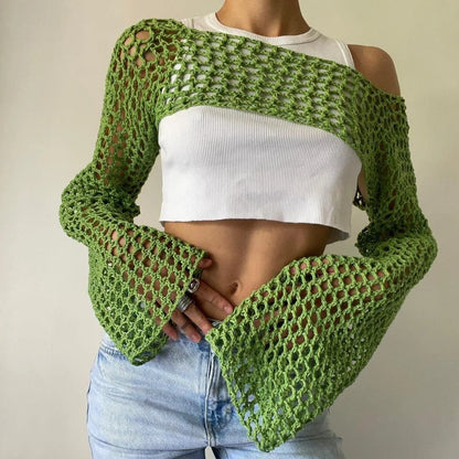 Mesh crop top voor dames