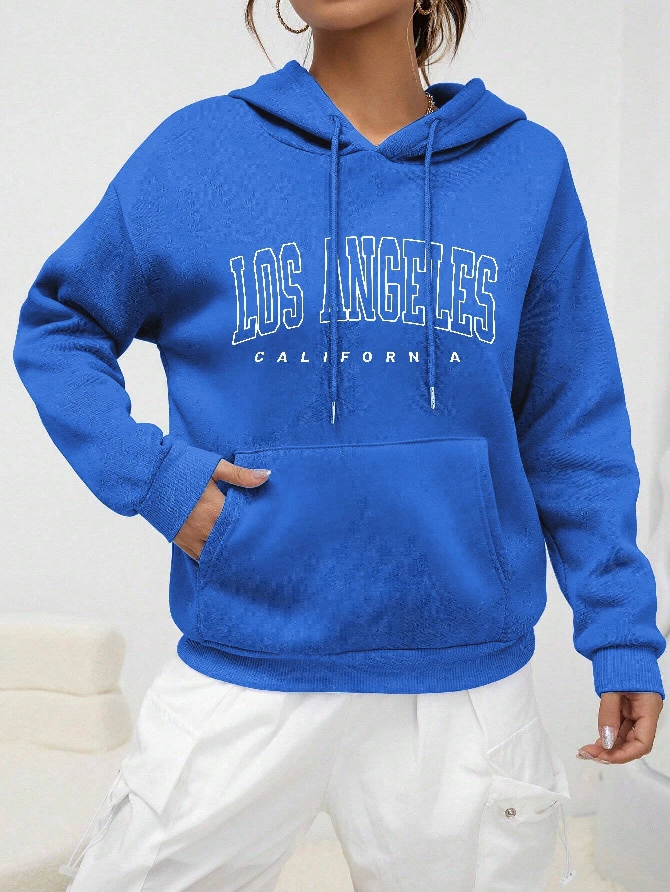 Sharon | Sweatshirt Met Capuchon Oversized Bedrukt Los Angeles Voor Vrouwen