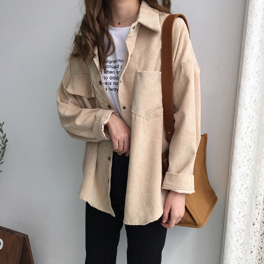 Shirt met Lange Mouwen - Borstzakken & Relaxte Pasvorm