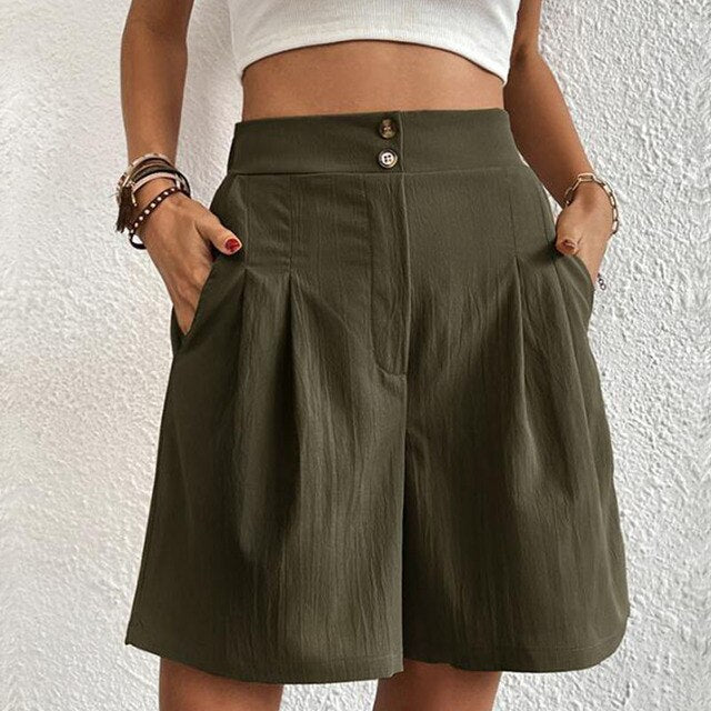 Sarina - Korte broek met dubbele knopen