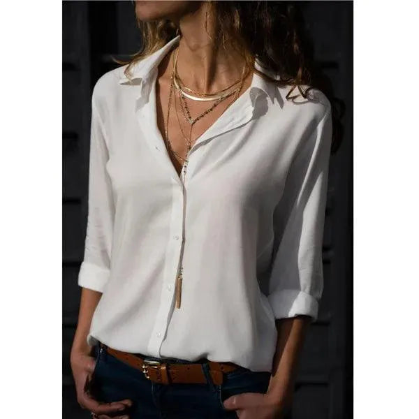 Stijlvolle Dames Blouse met Lange Mouwen