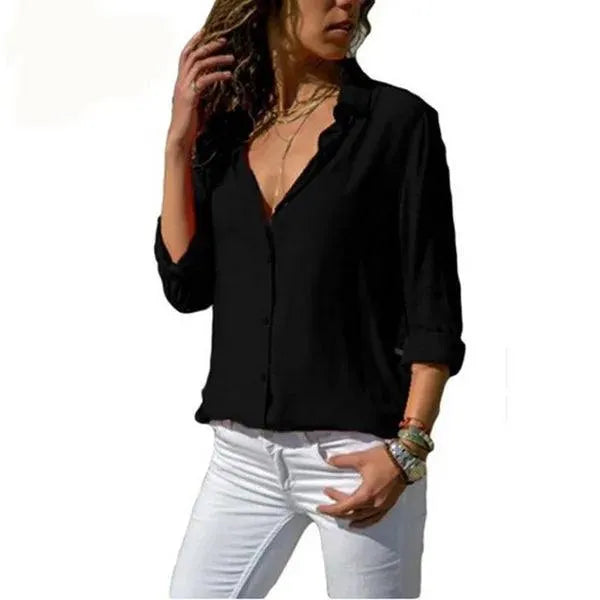 Stijlvolle Dames Blouse met Lange Mouwen