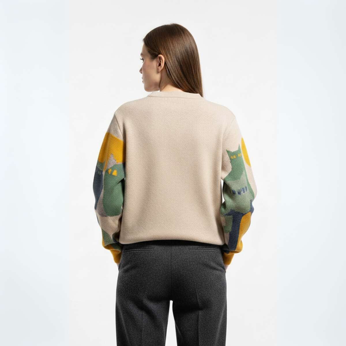 Amélie | Unisex trui met kattenmotief, chic en comfortabel