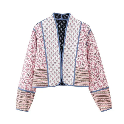 Vintage gebloemd patchwork damesjack